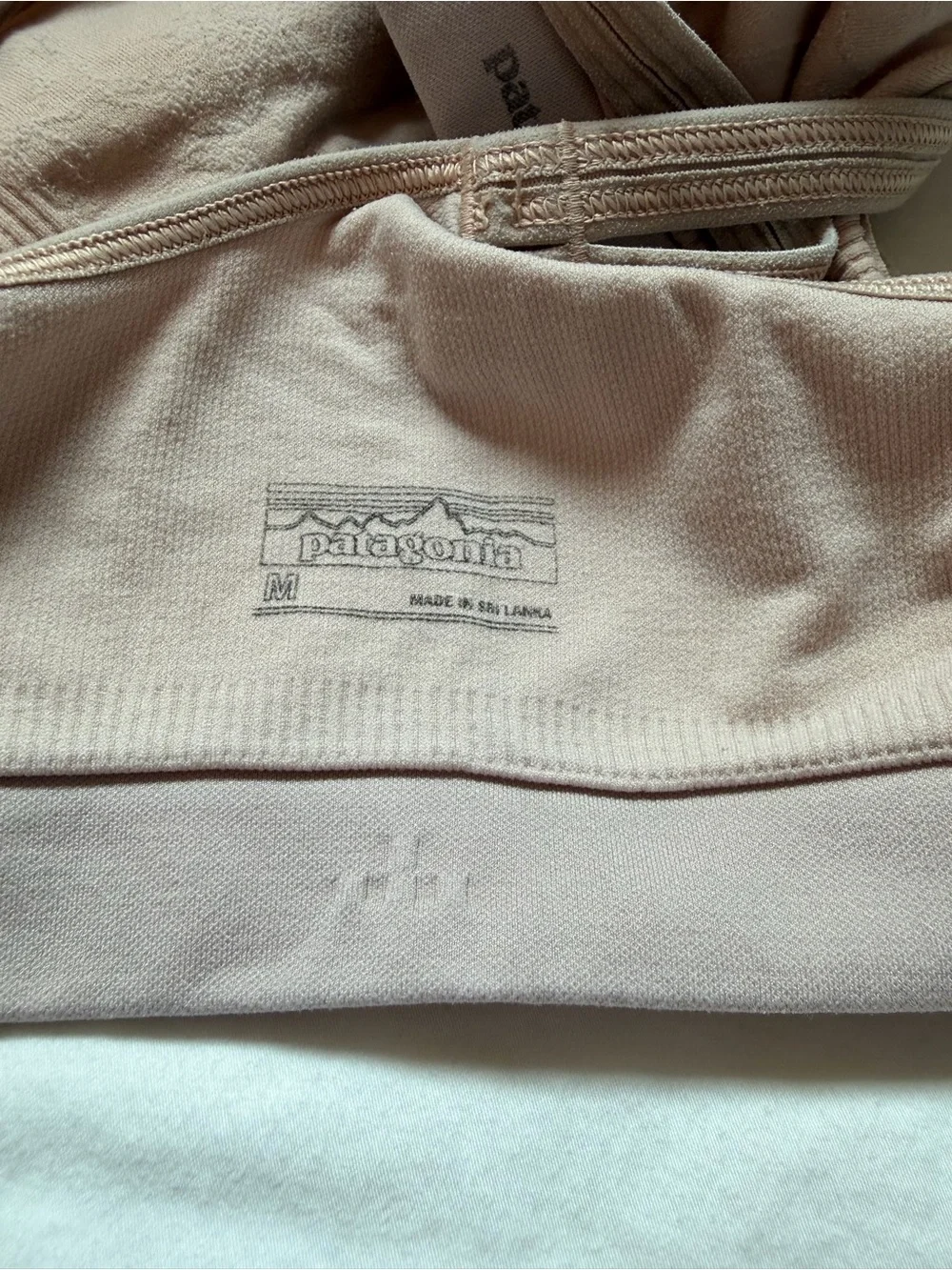 Patagonia Barely Bra Women’s M Beige Seamless Racerback Low Impact Bra
